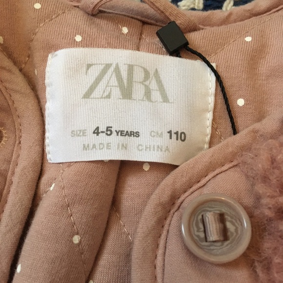 NWT Zara Toddler Girls pink dusty rose sherpa jacket - Picture 2 of 4